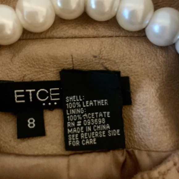 Etcetera tan leather jacket. Size 8 - Picture 3 of 13